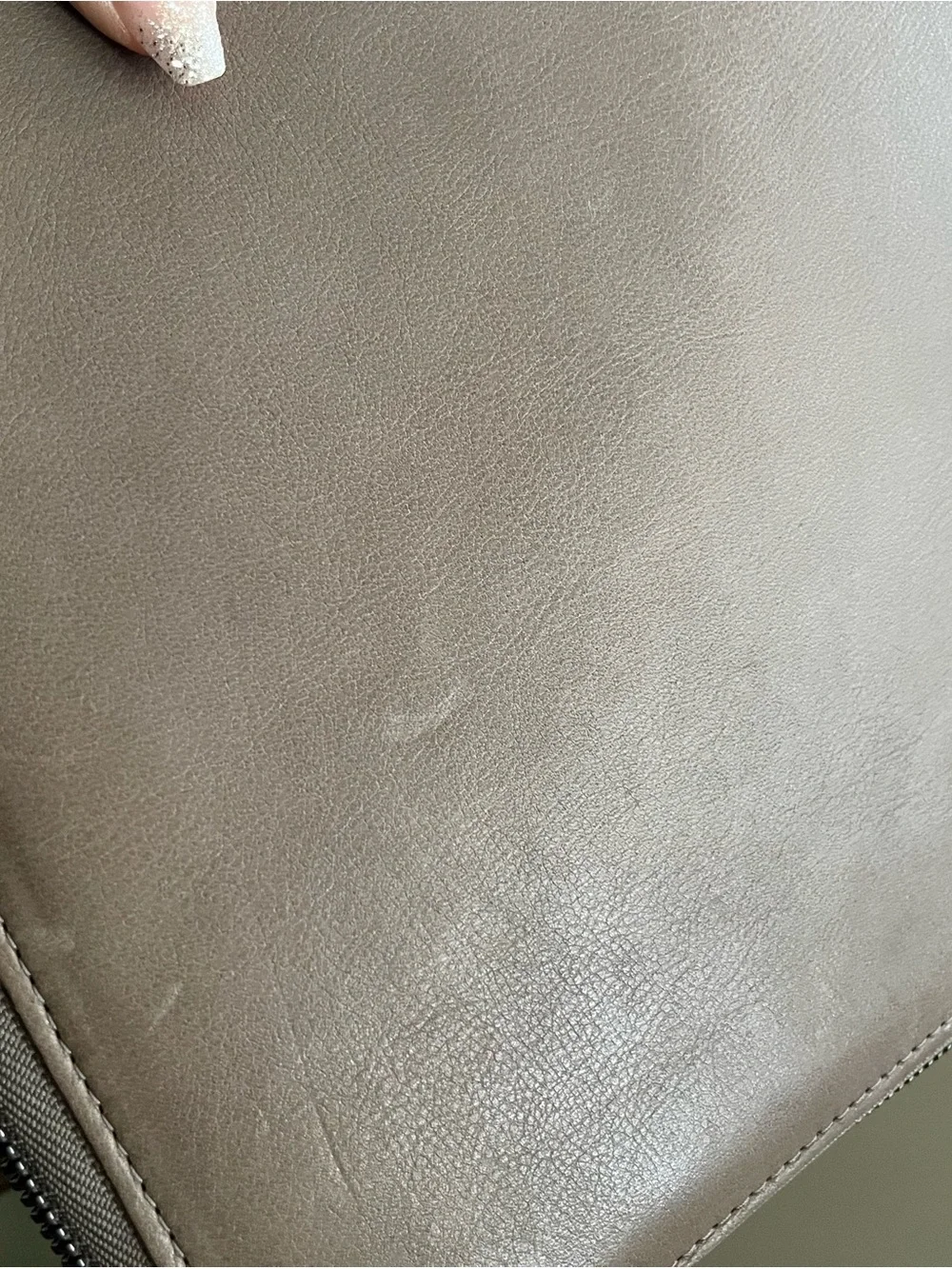 This is Ground Leather Tablet Organizer Case in Grey